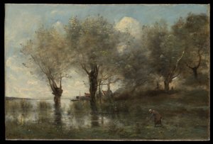 A Pond in Picardy by Jean Baptiste Camille Corot